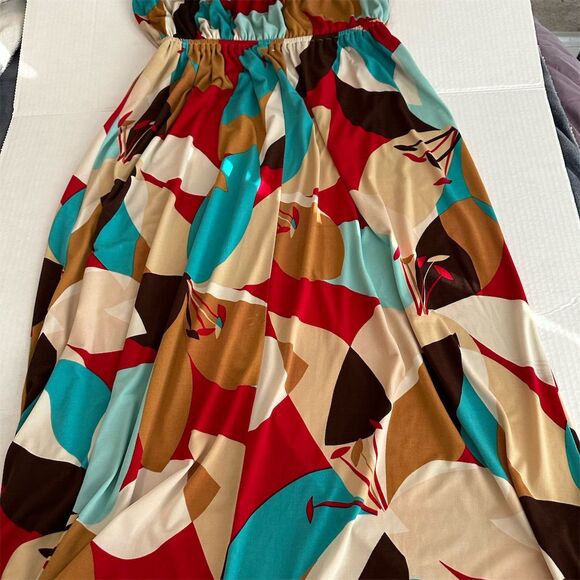 Metropark Women's Geometric Print Maxi Dress Long Summer Multicolor Size S - Picture 2 of 5